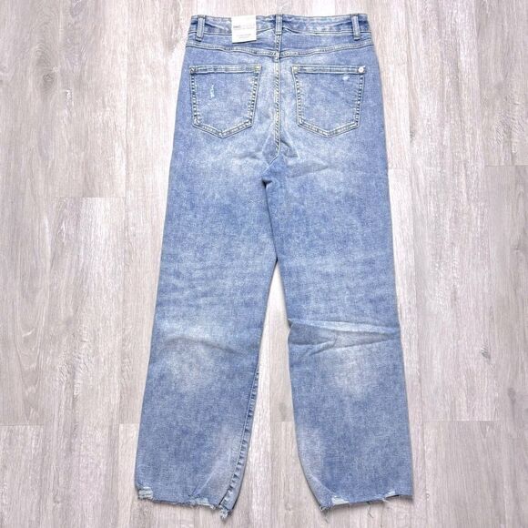 INC International Concepts Women's Distressed High Rise Straight Leg Jeans 8/29 - Picture 3 of 3